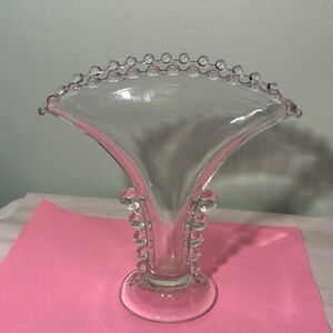 Vintage Imperial Glass Fan Vase in Candlewick Pattern